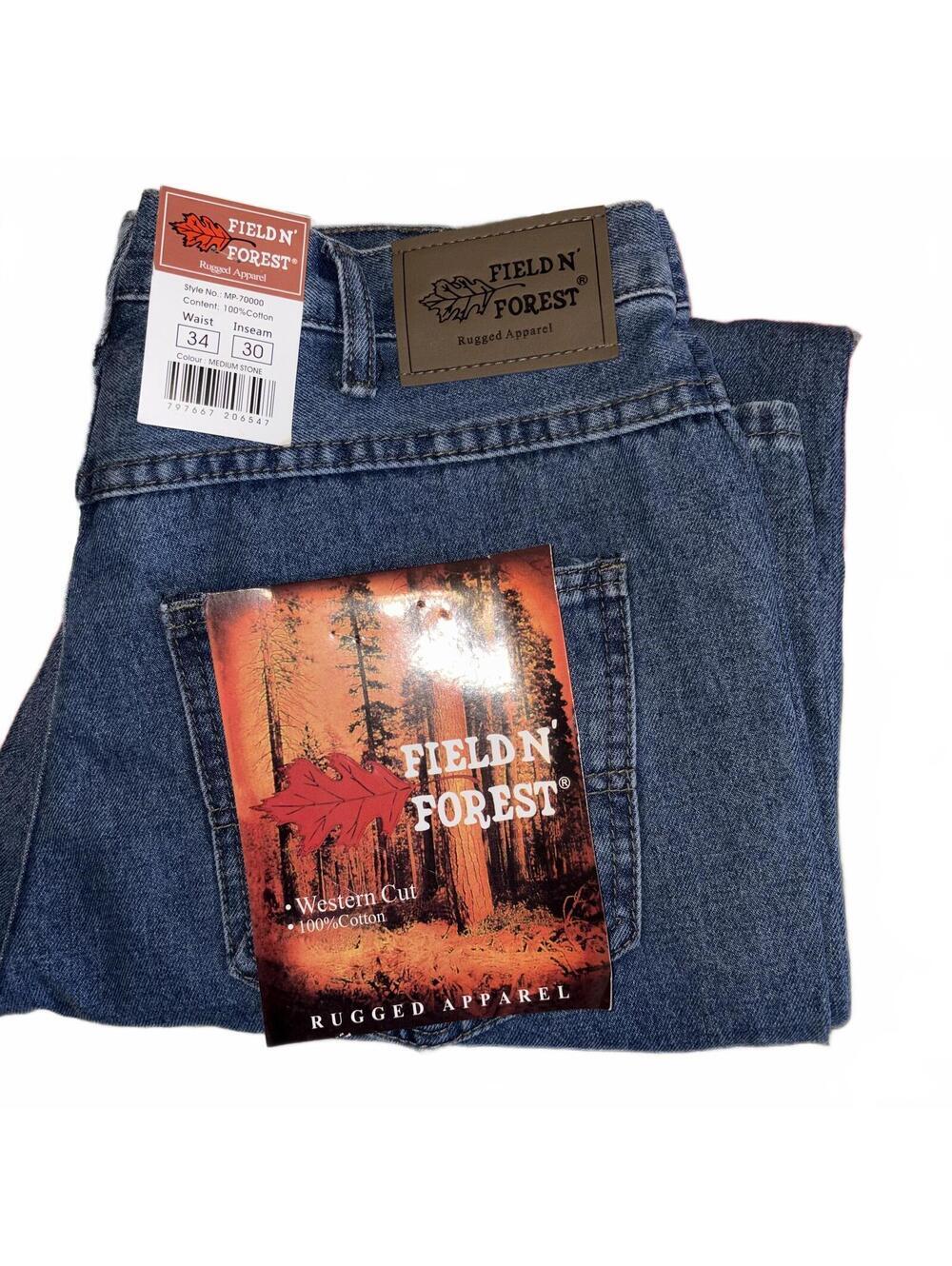 Field N Forest Western Cut NWT Rugged Apparel Men's Jeans Size 34x30 Denim Work